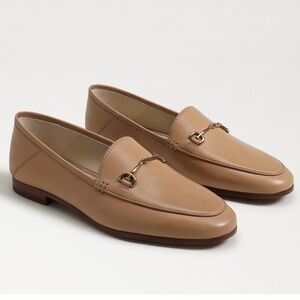 Sam Edelman Beige Leather Loraine Bit Slip-On Loafers